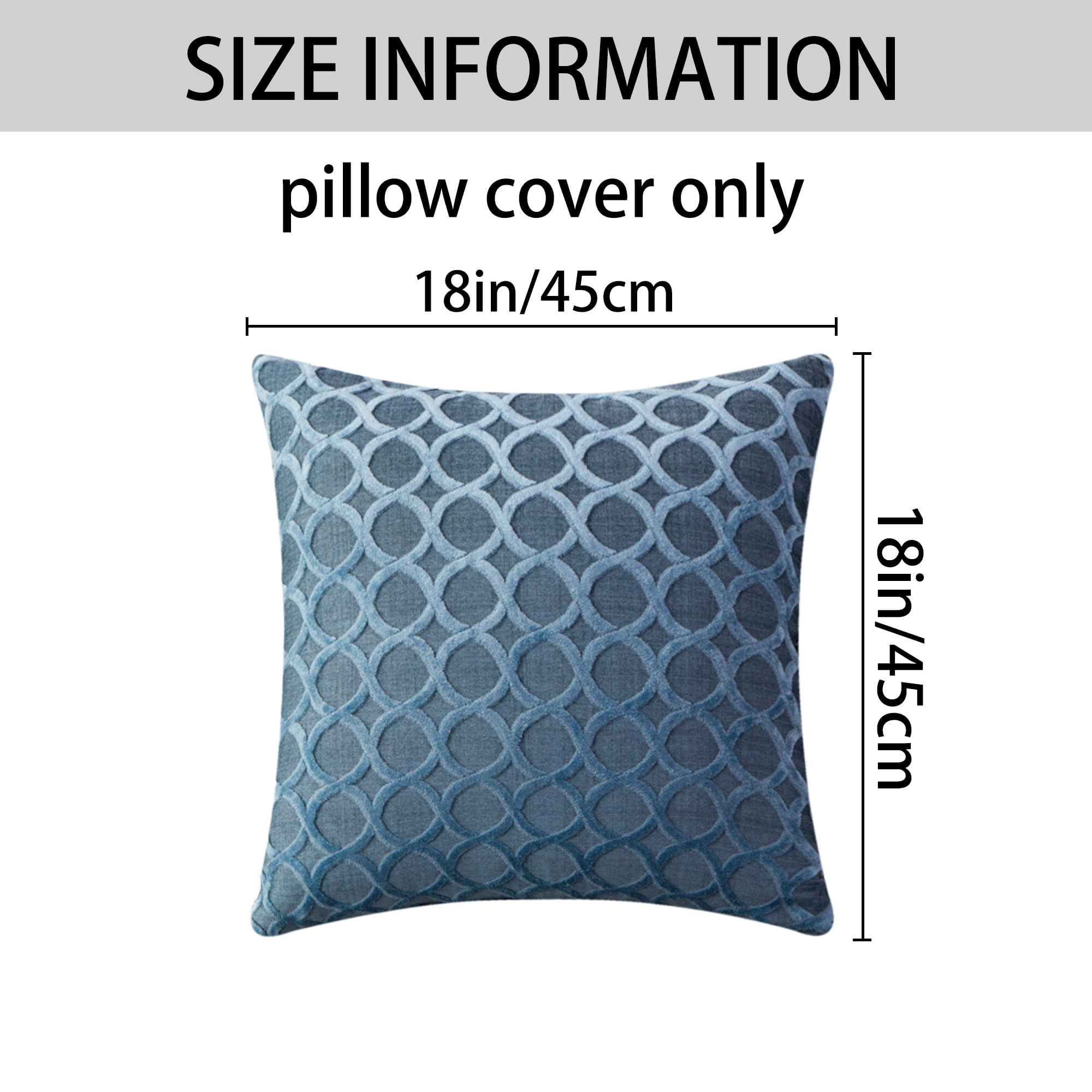 Unique Bargains 2 Pack Geometric Throw Pillow Cover for Couch Bedroom Blue