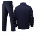 thumbnail image 4 of Men Full Zip Track Suit Set with Stand Collar Long Sleeve Jacket and Elastic Waistband Pants Sporty Style Outfit, 4 of 4