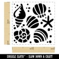 thumbnail image 2 of Seashells and Starfish Self-Inking Rubber Stamp Ink Stamper - Orange Ink - Small 1 Inch, 2 of 7