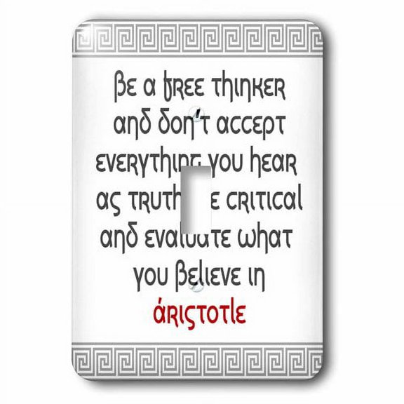 3dRose, Quotes - Aristotle - Be a free thinker, single toggle switch