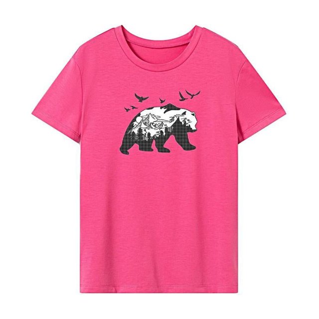 Camiseta de manga corta para mujer, ropa deportiva, elegante camisa con cuello redondo para ir de compras S