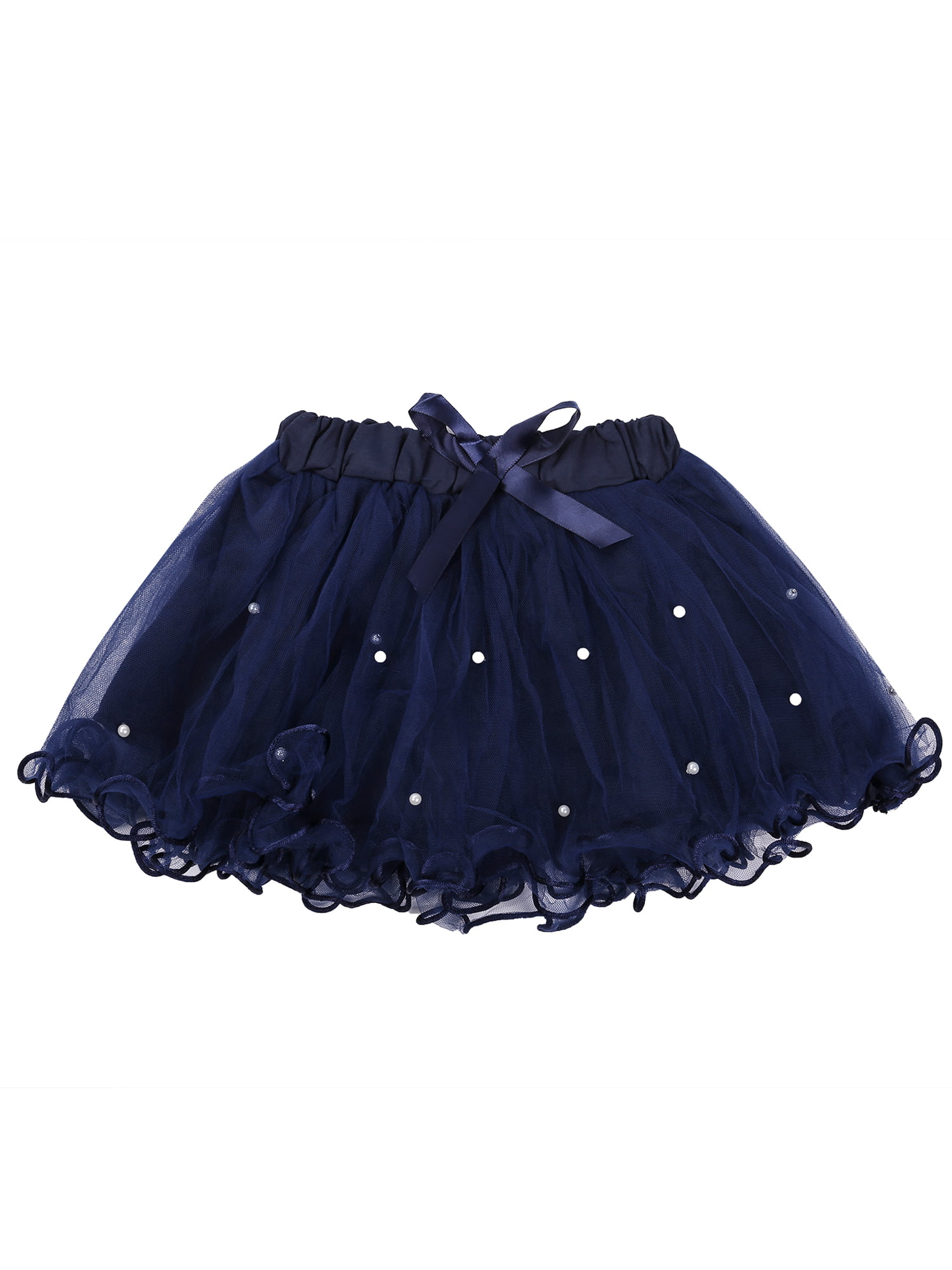 Kid's 4 Layers 3D Mini Bubble Skirt With Little Colorful Puff Balls Tutu Skirts 