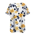 thumbnail image 4 of Tops de Manga Corta de Tamaño Más de las Mujeres, Blusas de Cuello en V Impresas de Verano de Moda para Uso Casual, Diario Y de Fiesta, 4 of 7