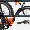 thumbnail image 6 of crazybird Mountain Ebike 750W Bafang 52V 15.6Ah Mtb E Bicycles Puncture resistant Fat Tires Electric Cycle 26×4 Inch Bicycles Up To 62.14 Mi Loadable 440.92 Lb Orange, 6 of 21