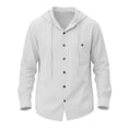 thumbnail image 4 of Dagugfen Cotton Button down Shirts for Men Hoodie Long Sleeve Lightweight Vacation Beach Breathable Shirts, 4 of 4
