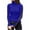 Blue, variant on Long Sleeve Tee Shirts Womens High Neck Casual Green Top Cut Out Solid T-Shirts Women Tops