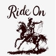 thumbnail image 5 of Cowboy "Ride On" Women's White Crew Neck Short Sleeve Top-XXL, 5 of 6