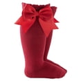 thumbnail image 4 of Bmnmsl Baby Below Knee Socks Bow Decor Stockings Breathable Clothing Accessory, 4 of 5