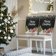thumbnail image 3 of Merry Christmas Chair Covers Set of 1 Black Santa Claus Snowman Pine Tree Snow Farm Chair Back Covers Stretch Removable Washable Slipcovers Protector for Dining Room Kitchen Party Decor, 3 of 5