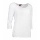 thumbnail image 2 of ID Camiseta elástica ajustada con mangas 3/4 para mujer/señora (Blanco), 2 of 4