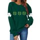thumbnail image 2 of Camiseta de Manga Larga de la Mujer de Manga Larga con Cuello de Tripulación Impresa Del Día de San Patricio para el Otoño de Invierno, 2 of 4