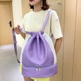 thumbnail image 3 of Drawstring Backpack Adjustable Strap Basketball Bag for Women Men (Black), 3 of 7