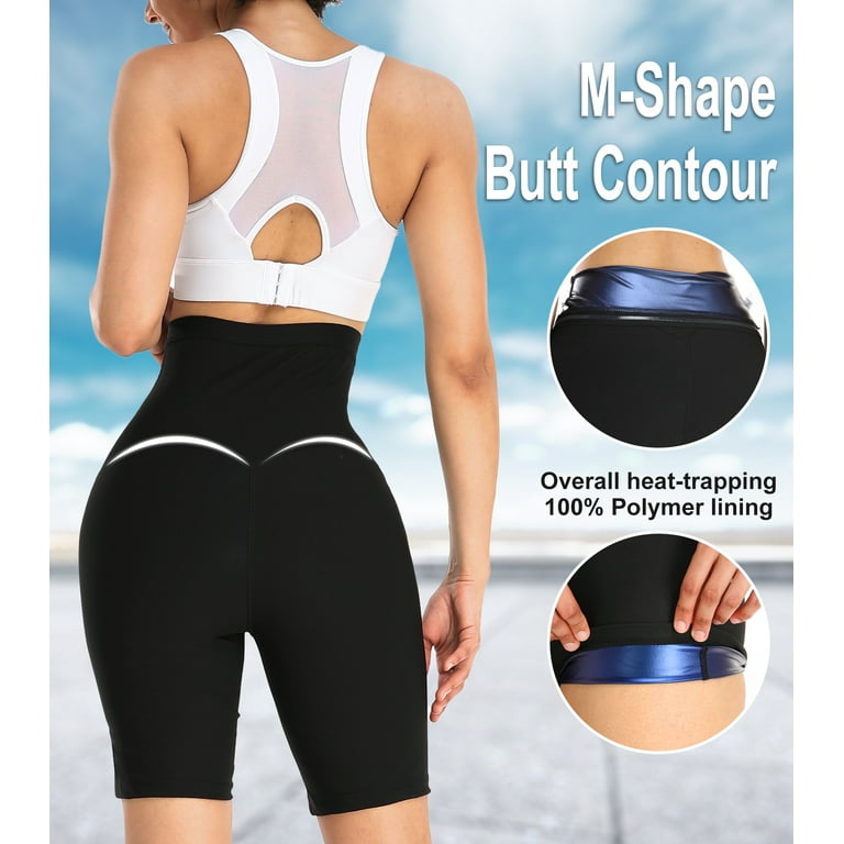 SHAPEVIVA Women's Sauna Leggings Compression High Waist Yoga Pants Thermo  Sweat Capris