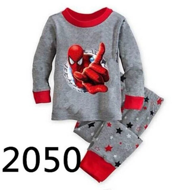 Pijamas de Spiderman para niños y niñas, ropa de dormir de manga larga, traje de Mickey Mouse, ropa de dormir de Frozen, otoño