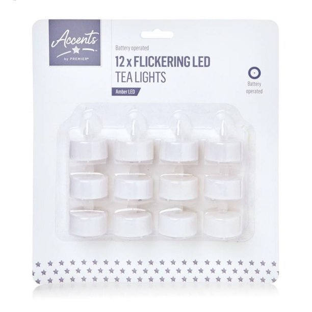 Premier - Candelita Parpadeante - Pack de 12 (Blanco)