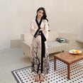 thumbnail image 2 of Kimono largo floral para mujer, bata larga de satén, bata larga de seda, Kimonos para mujer, albornoz sedoso, talla única, 2 of 5