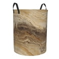 thumbnail image 2 of Circular Hamper Single Layer Laundry Basket Storage Basket Waterproof Single Layer Fabric With Handle Pe Support Strip Sandybrown Marble_4 Medium, 2 of 8