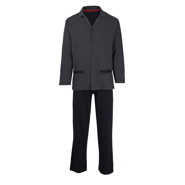 GÖTZBURG Conjunto de Pijamas de Hombre - largo, Algodón, estampado Azul 5XL (XXXXX-Large)