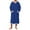 Blue, variant on Mens Hooded Bathrobe Winter Warm Fleece Lined Sleep Gowns Soft Flannel Nightgown Long Sleeve Sleep Shirt with Pocket