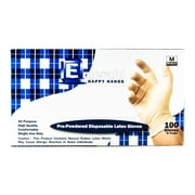 Happy Hands Powdered Latex Gloves – 4 Mil - Box of 100 (Medium)