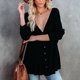 thumbnail image 1 of Top holgado NikouMX con cuello en V y volantes para mujer, 1 of 6
