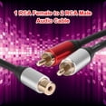 thumbnail image 3 of 4 piezas RCA 1 hembra a 2 macho adaptador Audio Y Splitter Cable amplificador Tmvgtek Para Estrenar, 3 of 6