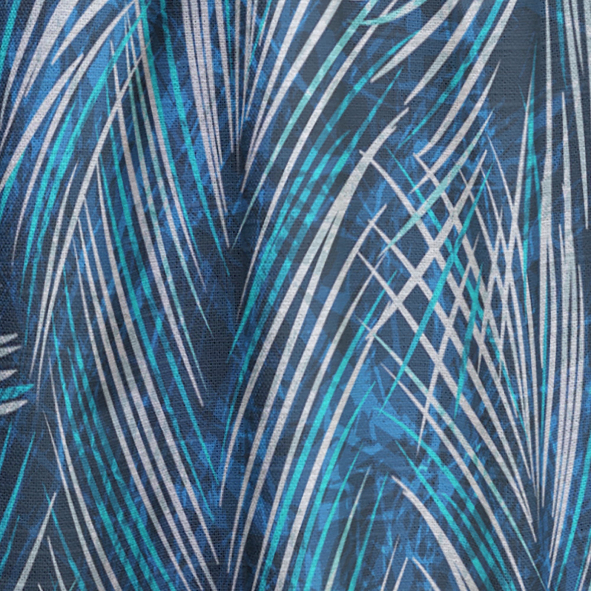Designart 'Tropical Blue Palm Leaves' tropical Curtain Panel