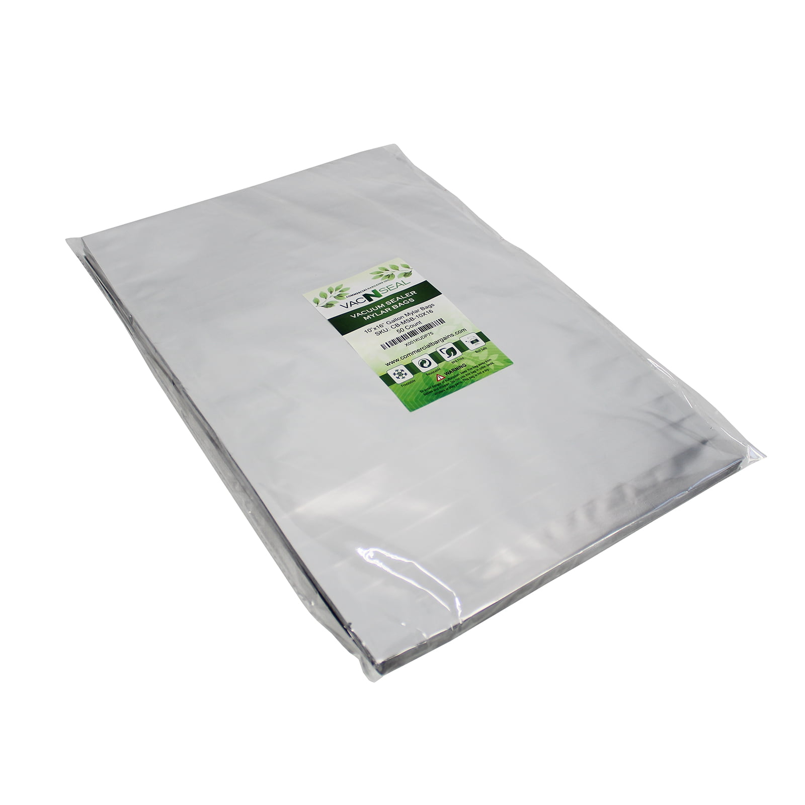 PackFreshUSA LTFS Guide 1 Quart Ziplock Mylar Foil Bags for Food Storage 50 