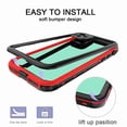 thumbnail image 3 of Dteck Full Body 360 Protective Shockproof Dirtproof Sandproof IP68 With Build in Screen Protector Phone Case, For iPhone 11 Pro Max (6.5 inch), red, 3 of 7