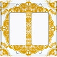 thumbnail image 6 of Metal Light Switch Plate Cover Mandala Yellow White Flower Tile Pattern MDL068, 6 of 13