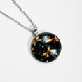 thumbnail image 4 of Fireflies Glass Circular Pendant Necklace - Elegant Jewelry Piece for Everyday Wear, 4 of 5