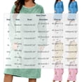 thumbnail image 3 of Frostluinai Women Fuzzy Fleece Nightgowns Plus Size Casual Long Sleeve Sherpa Knee Length House Dress Solid Winter Flannel Night Gown S-4XL, 3 of 7