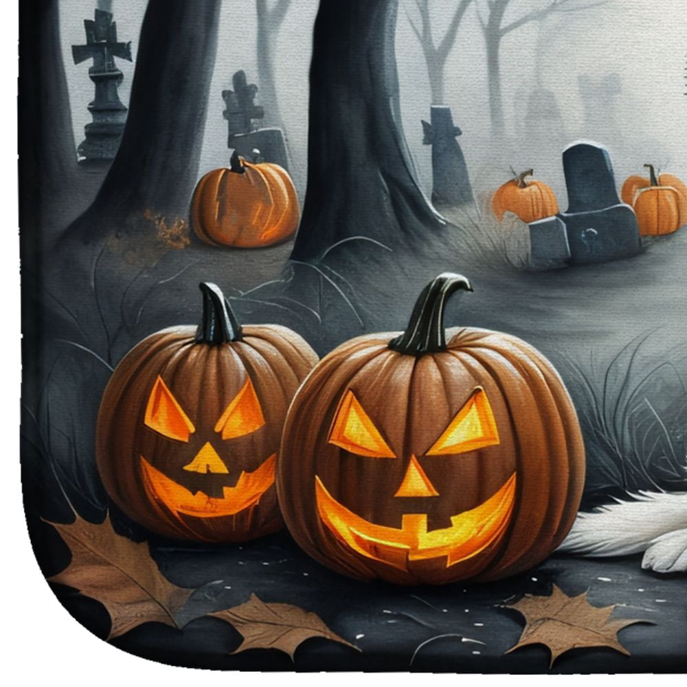 Alaskan Malamute Halloween Dish Drying Mat 14x22 Inch with Breed Artwork