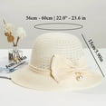 thumbnail image 5 of SikaFu Women Summer Sun Hat Elegant Bowknot Straw Hat Ladies Beach UV Protect Travel Cap Wide Brim Panama Hats Sombreros De Mujer, 5 of 6
