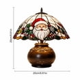 thumbnail image 3 of Vintage Christmas Table Decor with 10 Inch Glass Shade,Cozy Table Lamp for Living Room Nightstand,Festive Table Decorations for Home,1 Pack, 3 of 8