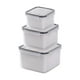 thumbnail image 1 of Juego de 3 recipientes para almacenar alimentos, cajas bento sin BPA con tapa Cuadrado, 1 of 9