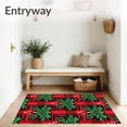 thumbnail image 3 of ODIKA 3'x5' Machine Washable Non-Slip Area Rug, Rustic Cabin Plaid With Interwoven Evergreen And High Traffic Rug, Red, 621213, 3 of 7