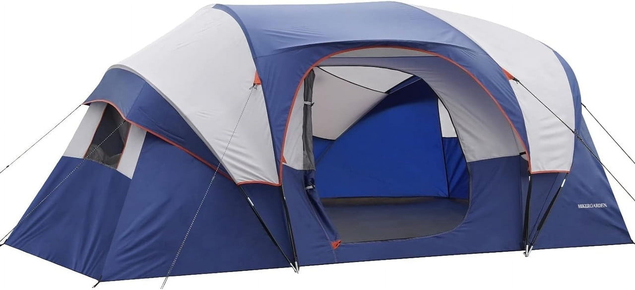 10 Person Camping Tent - Portable Easy Set Up Family Tent for Camp, Windproof Fabric Dome Tent Outdoor for Hiking, Backpacking, Traveling-14'x11'x74in(H)