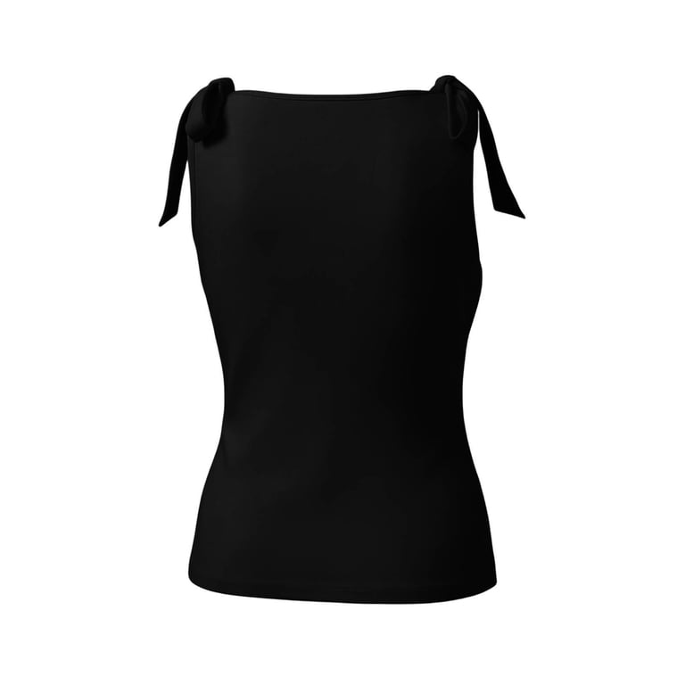 ctdiral Womens Boat Neck Crop Tank Top Tie Shoulder Tanks Solid