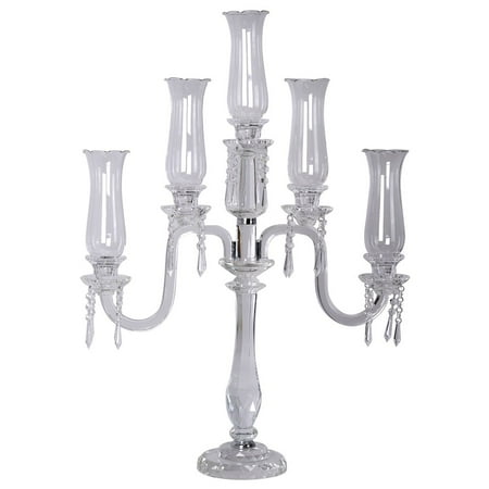 efavormart 36 tall handcrafted 5 arm crystal glass candelabra