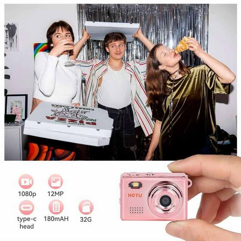 HOTU Mini Keychain Digital Camera with 32G Card, Y2K Pocket-Size