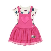 365 Kids from Garanimals Girl T-Shirt and Heart Overall Dress, Sizes 4-10
