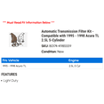 thumbnail image 2 of Automatic Transmission Filter Kit - Compatible with 1995 - 1998 Acura TL 2.5L 5-Cylinder 1996 1997, 2 of 2