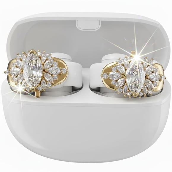 Clip para auriculares BEVCEFCC con gran diamante dorado para Bose