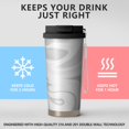 thumbnail image 2 of 18oz Travel Coffee Mug, 316 Stainless Steel Vacuum Insulated Tumbler with 2-in-1 Straw Lid & Strap, Liquid & Marble Print, 2 of 6