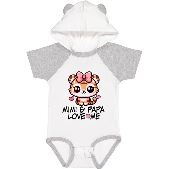 Inktastic Mimi and Papa Love Me Girls Grandchild Girls Baby Bodysuit