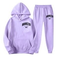 thumbnail image 3 of 2 Piece Tracksuit Sets Autumn Winter Packwork Sweatshirt Top Pants Sets Men's Tracksuit 2 Piece Set Hoodie Sweatsuits Athletic Jogging Suits Casual Sports Outfits (Light Purple, XL), 3 of 4