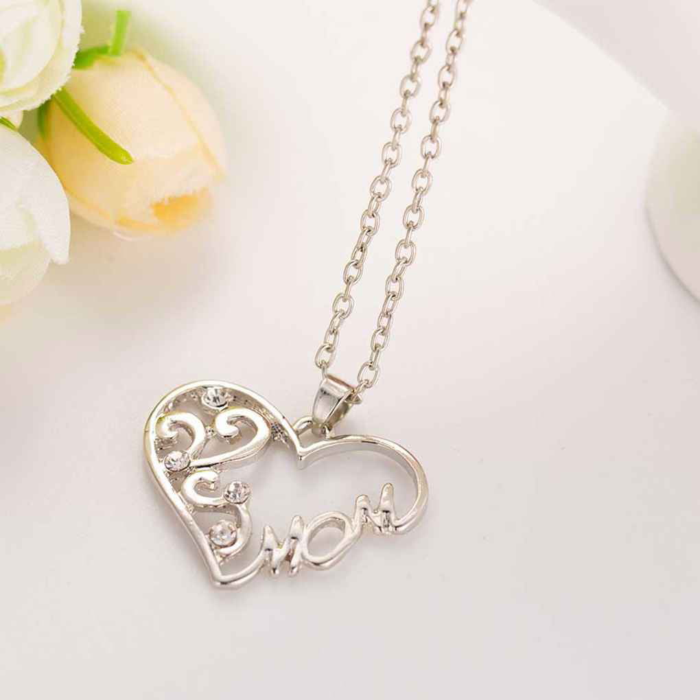 Charm Crystal Heart Flower Pendant Necklaces Sweater Chain Mother's Day Gift Hot