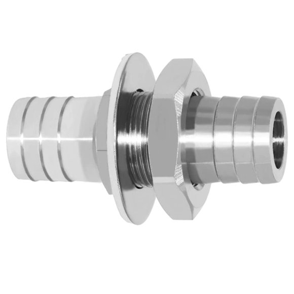Beduan 5/8"" Manguera Barb Thru-Bulk Bulkhead Unión hexagonal recta Accesorio de acero inoxidable