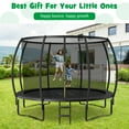 thumbnail image 2 of Topbuy Trampoline 10FT Recreational Trampoline with Ladder Enclosure Safety Pad and Anti-Rust Galvanized Steel Frame Black, 2 of 9